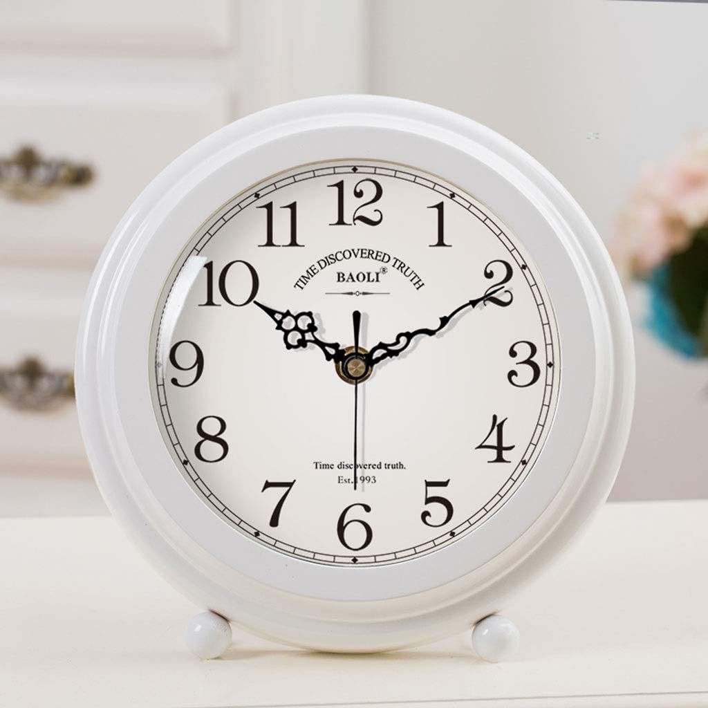 Retro Desk Clock Retro Table Clock/Deskclock -European Solid Wood Clock Simple Living Room Silent Table Clock Modern Bedroom Creative Pendulum Clock Table Clock