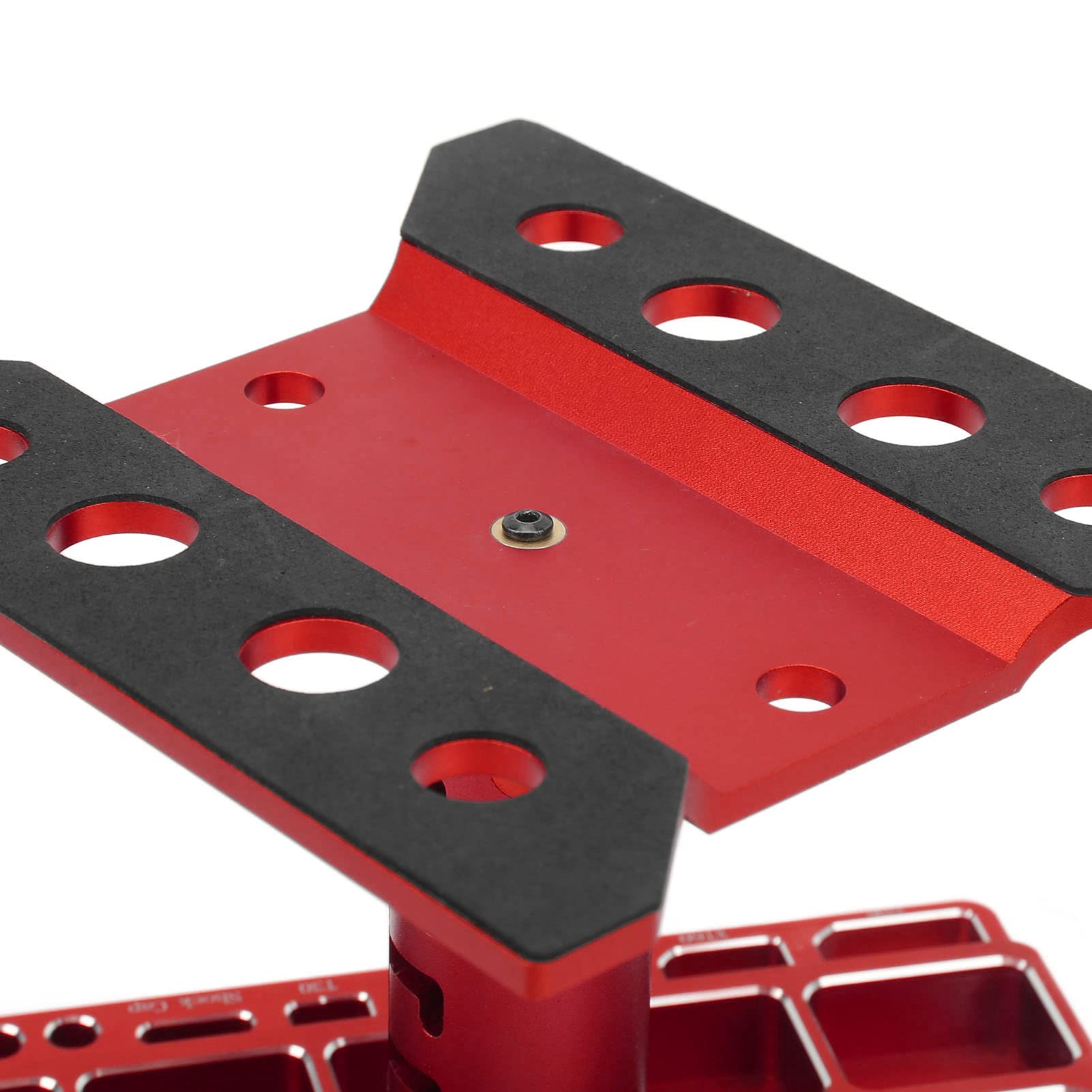 Soporte de Trabajo para Automóvil RC, Estación de Trabajo de Reparación Elevador Inferior con Cerradura Giratoria de 360 ​​​​Grados para Reparación de Vehículos RC (Rojo)