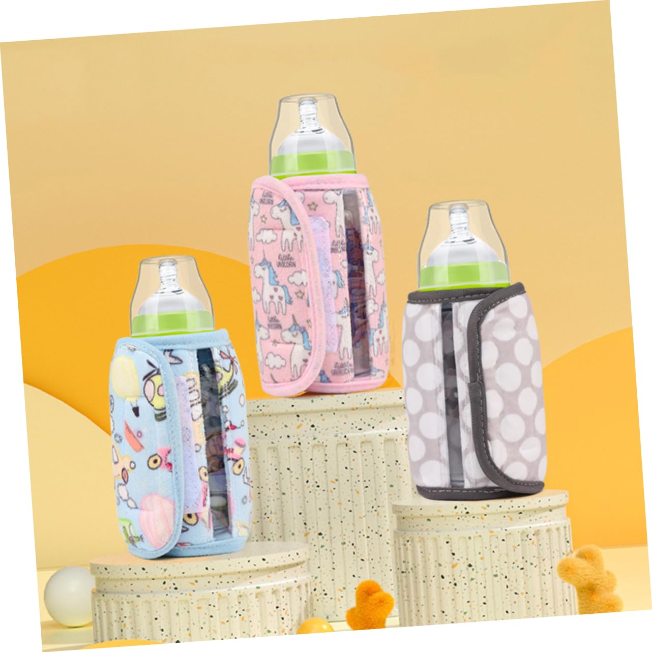 TOYANDONA 3piezas Térmica para Biberones Funda Aislante Calentadora Portátil para Viajes Compatible Cargador USB para Mantener Leche Temperatura Deseada