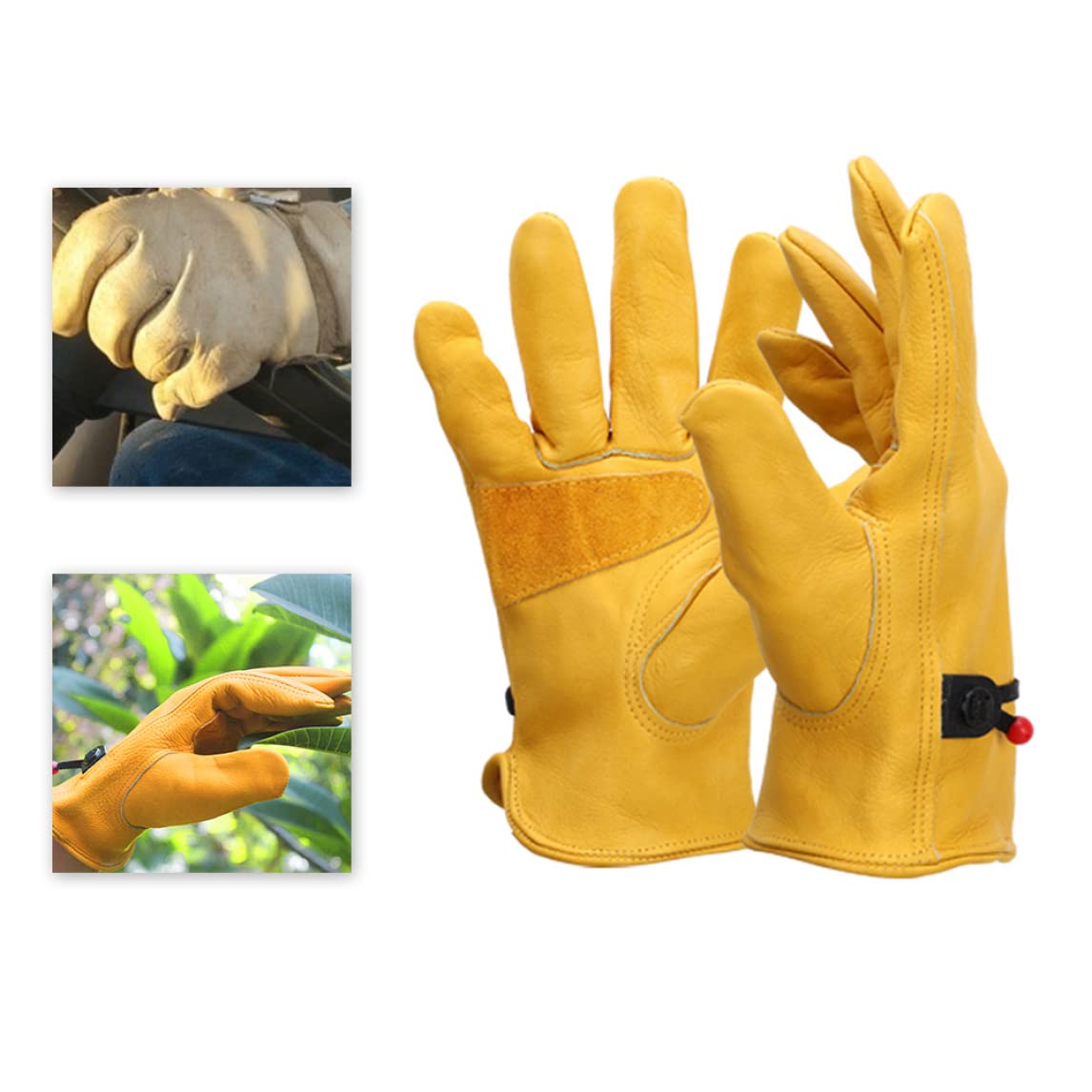 Guantes, guantes térmicos, guantes de soldadura, guantes de soldadura de cuero de doble capa cortos a prueba de calor protección contra espinas guanteletes de estufa guantes de trabajo XL 1 par