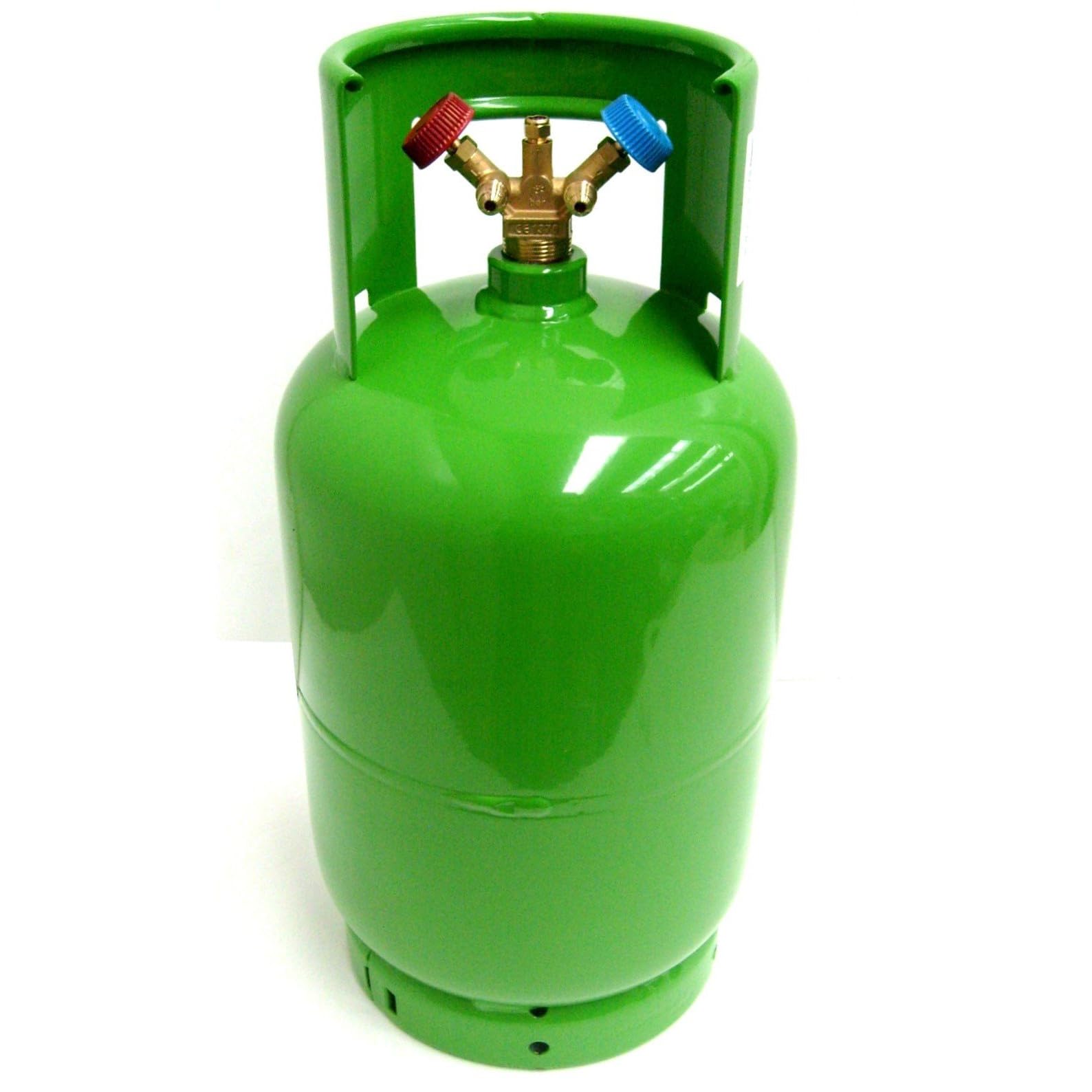 3S SuperSamaStore Bombola Neutra Vuota per Gas Refrigerante | Capacità 12 Lt, con Doppia Valvola Rubinetto (1 Pescante e 1 Aspirante) e Attacchi 1/4" SAE, Max 46 Bar
