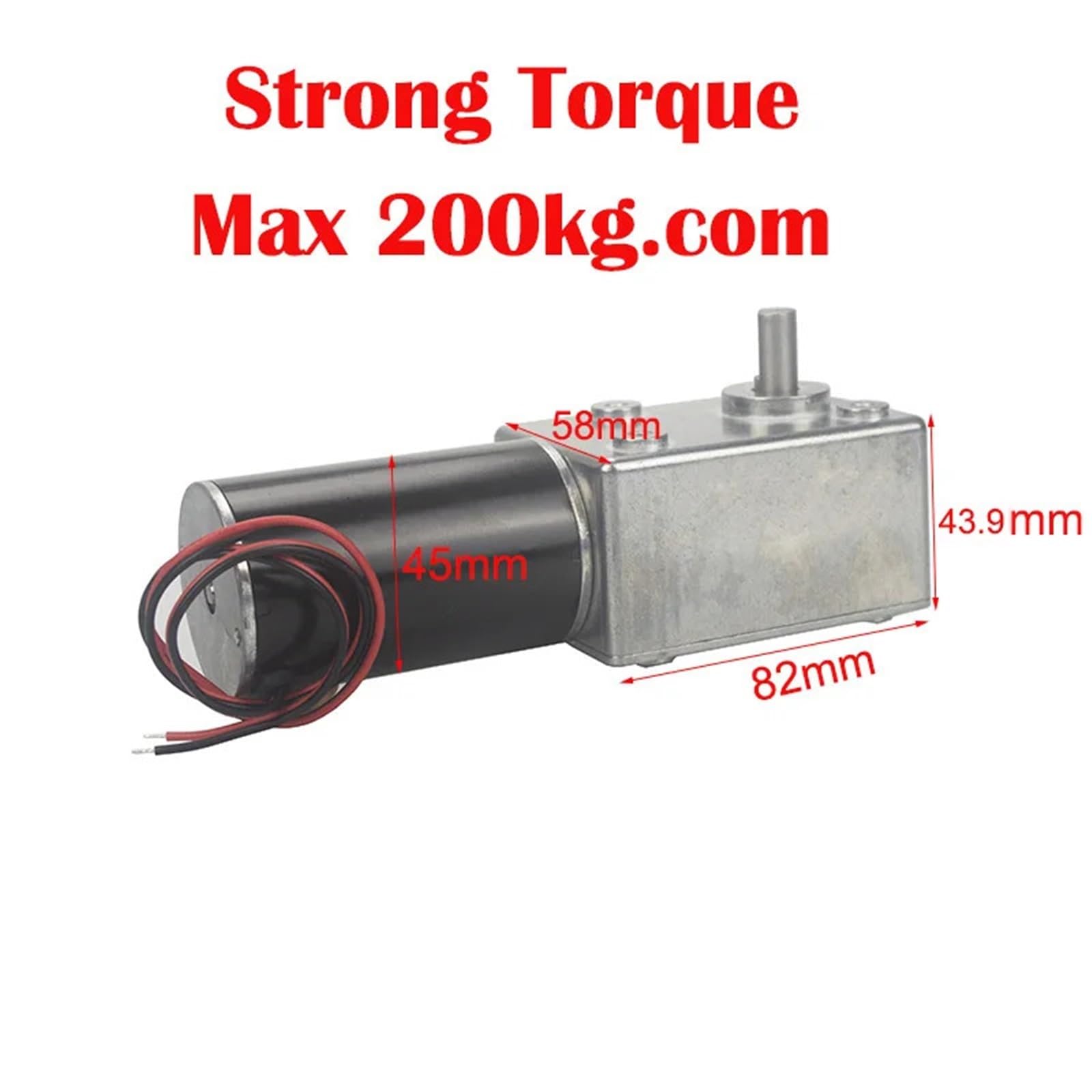 DC 12 V 24 V starkes Drehmoment, Metall-Turbo-Schneckengetriebe, Motor, umgekehrt, niedrige Geschwindigkeit, 200 kg, selbstsichernder Schneckengetriebemotor (34 U/min, 12 V)