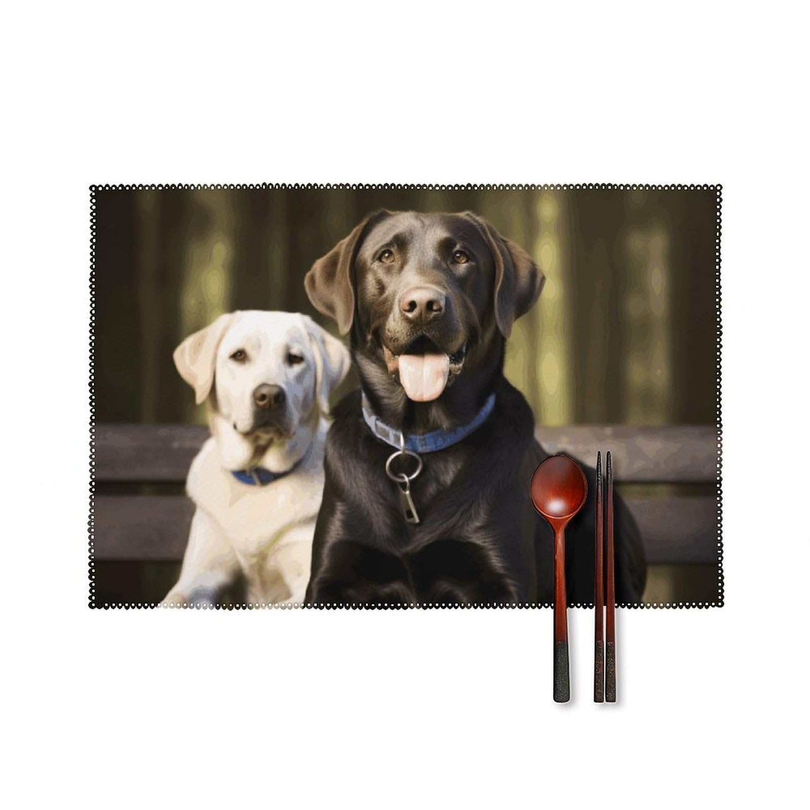 Labrador Placemats Washable Not Fade Placemats Practical Heat Resistant Place Mats for Outdoor Patio Table Mats Kitchen Dining Party Decoration