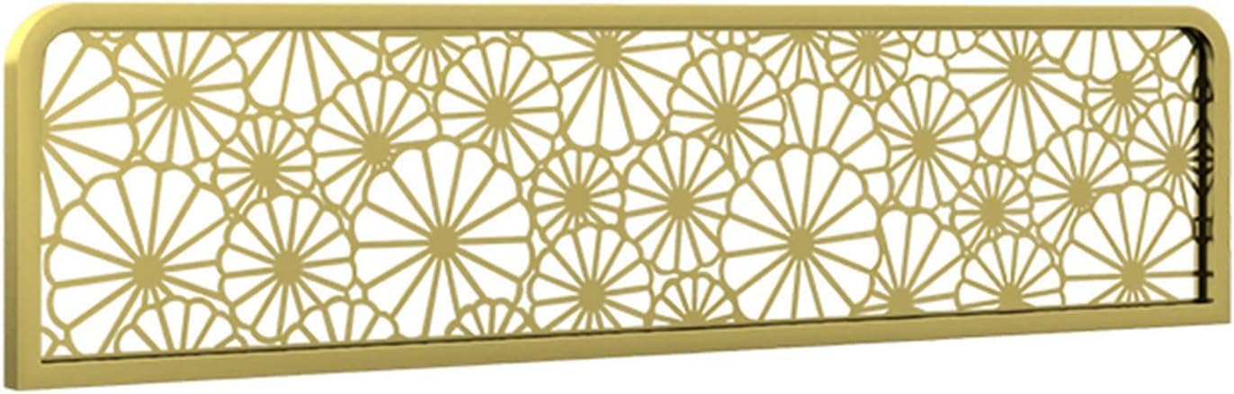 ZYCHSJXA Dividers For Dining Areas, Hollow Out Ironwork Restaurant Office 30cm Countertop Desk Divider Glass Partitions(Gold-a,90cm)
