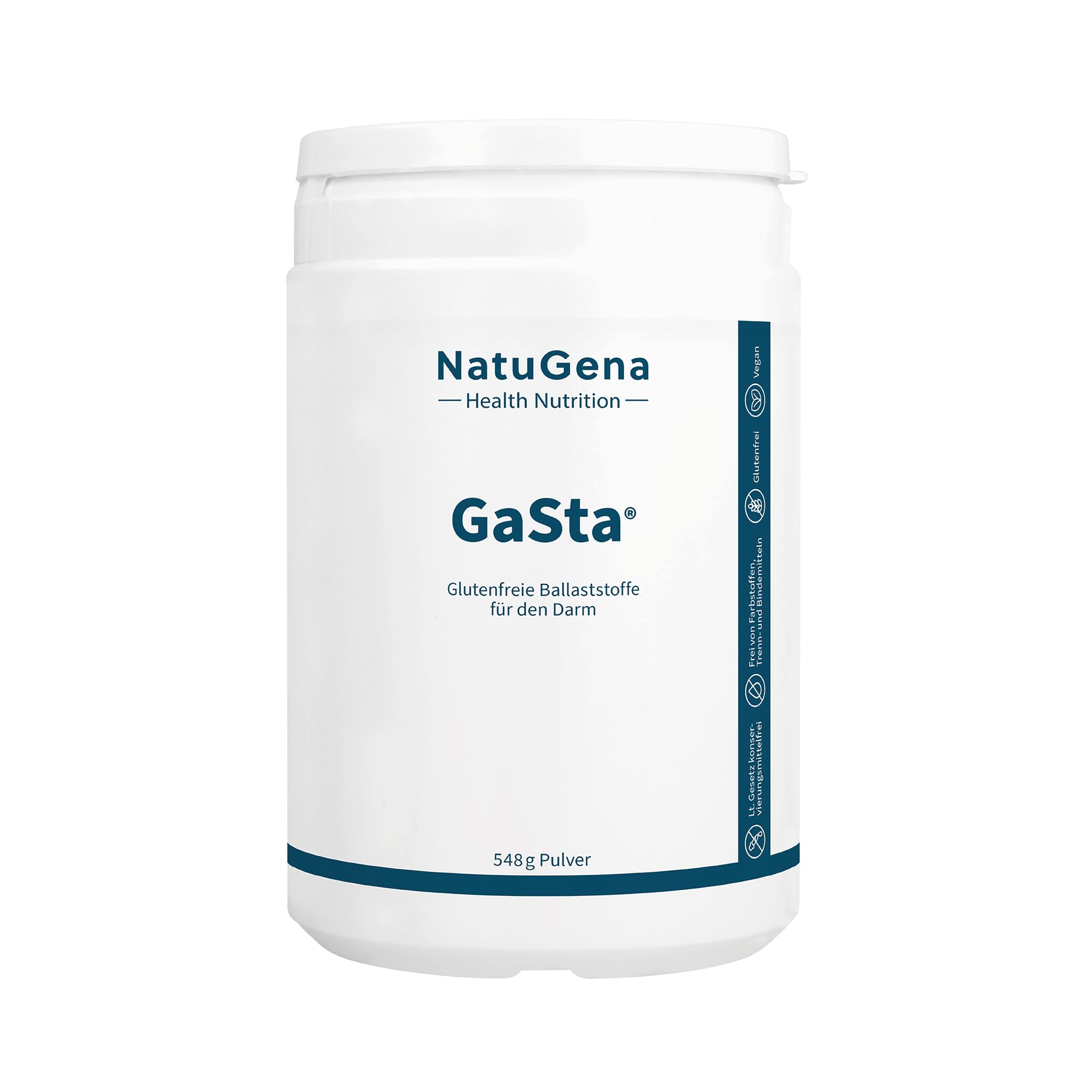 NautuGena GaSta/Glutenfreie Ballaststoffe, Vitamine & Mineralstoffet/Hoher Anteil an L-Glutamin und Curcuma/ 548g Pulver (1-Monats-Packung)