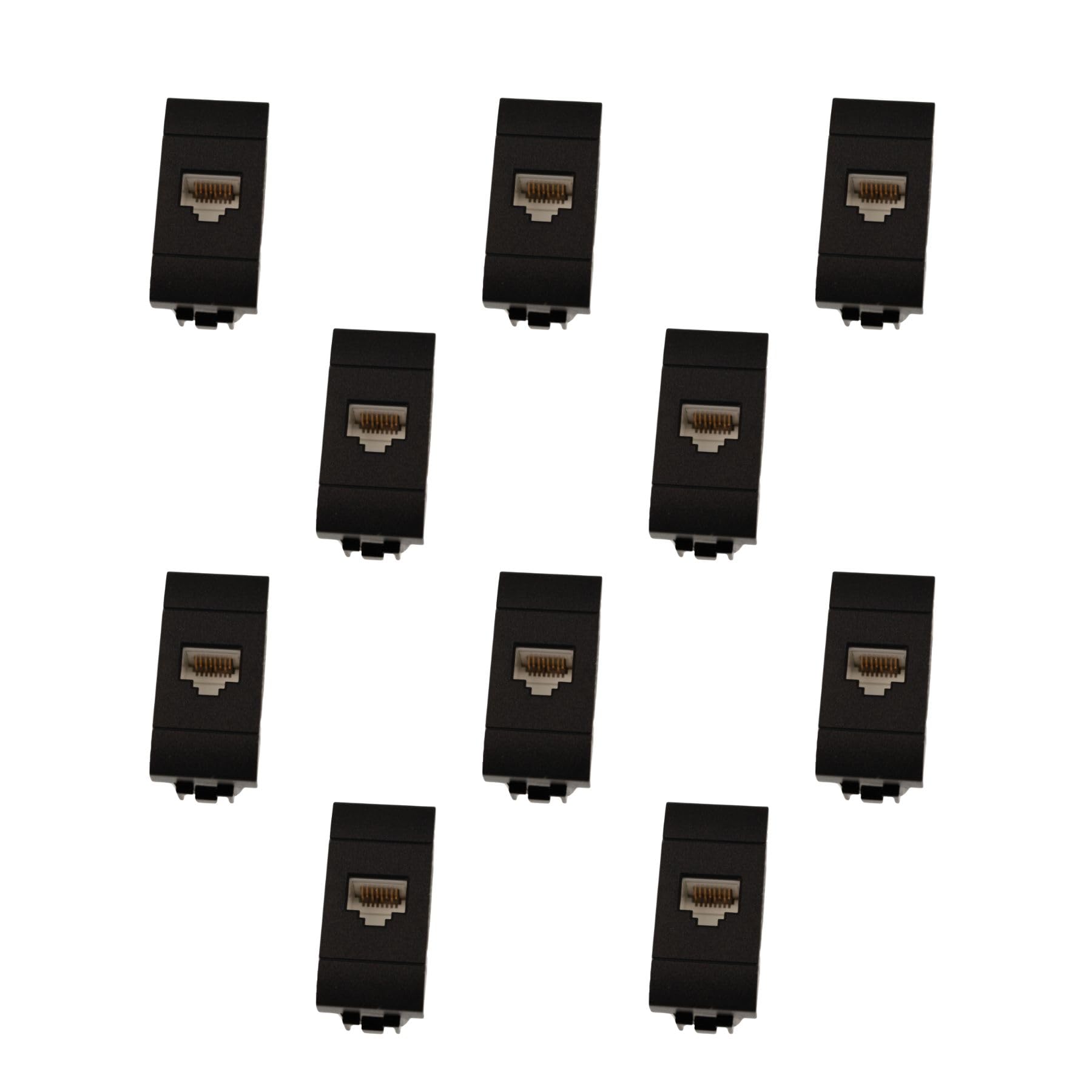10 Pezzi Presa Dati RJ45 CAT6, Connettore Rete LAN, Compatibile con Bticino Living International, Colore Nero, Serie MBL, 1 Modulo