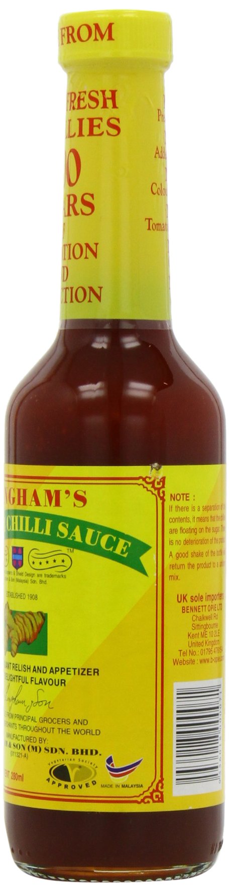 Linghams Salsa de chile jengibre 280 ml (paquete de 8)