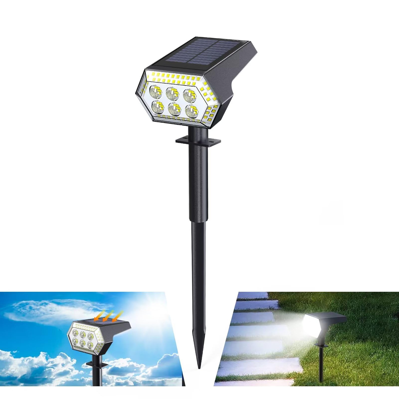 OOTDAY - Éclairage Solaire de Jardin Étanche IP67, 108 LED Projecteur Décoratif Pour Jardin, Cour, Pelouse - 1 Pièce