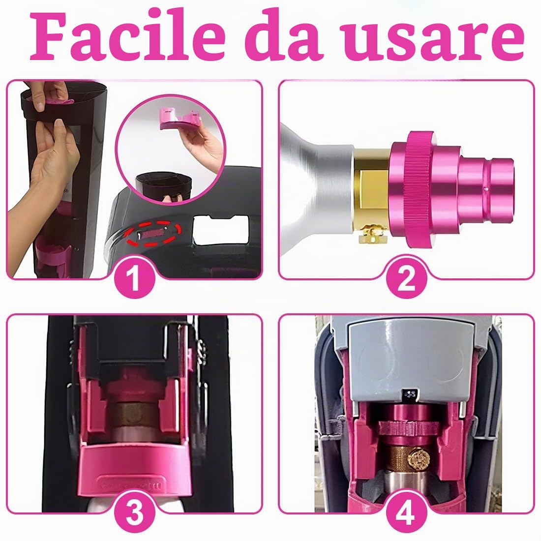 XPEX 1 Pezzi Adattatore Rapido CO2 per SodaStream, Compatibile con Duo/Art/Terra, TR21-4 Filetto Trapezoidale, Ricarica Bombola Soda Maker, Porpora（A）