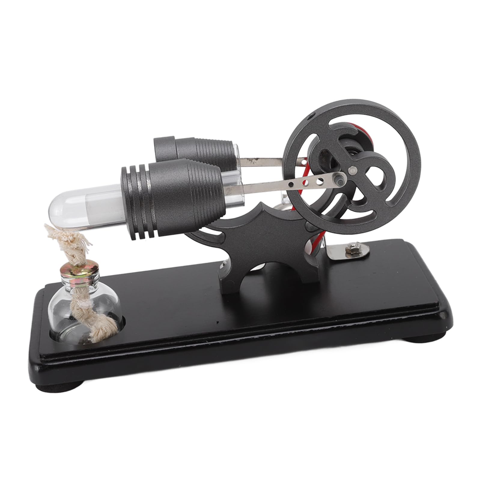 Omabeta Stirlingmotor-Modellbausatz, Lernspielzeug für Wissenschaftliche Experimente, Grauer Generator aus Zinklegierung für