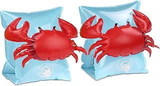 Inflatable Arm Floaties for Kids Toddlers, Swimiming Floater Sleeves Arm Bands Floaties Water Wings Floatation Sleeves, Pool Water Sports Learning Swim Training Aids