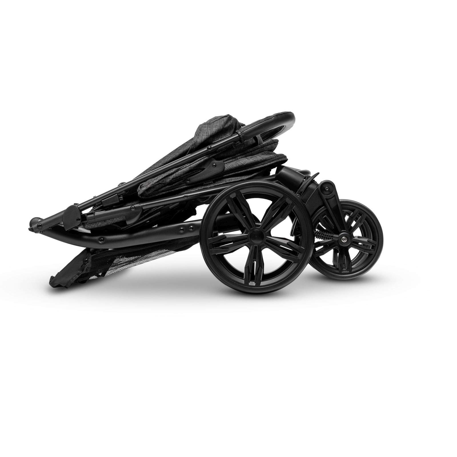 Lionelo Annet passeggino leggero pieghevole regorabile con posizione sdraiata con ruote EVA cappottina XXL con zanzariera coprigambe portabibite fino 22 kg (STONE)