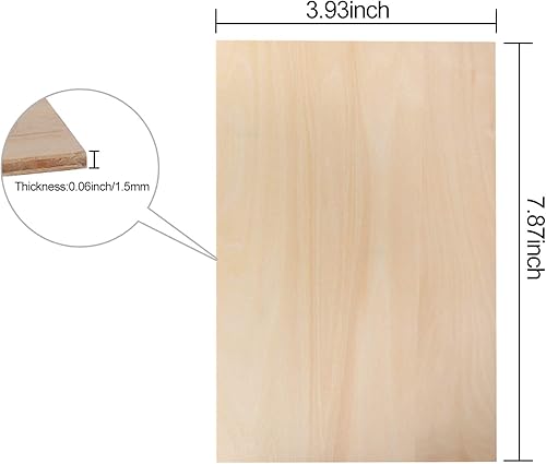 Miniatura 2 de KEILEOHO Paquete de 40 hojas de madera de balsa de 4 x 8 x 116 pulgadas, tablas de madera grandes y delgadas para manualidades, resistencia a la