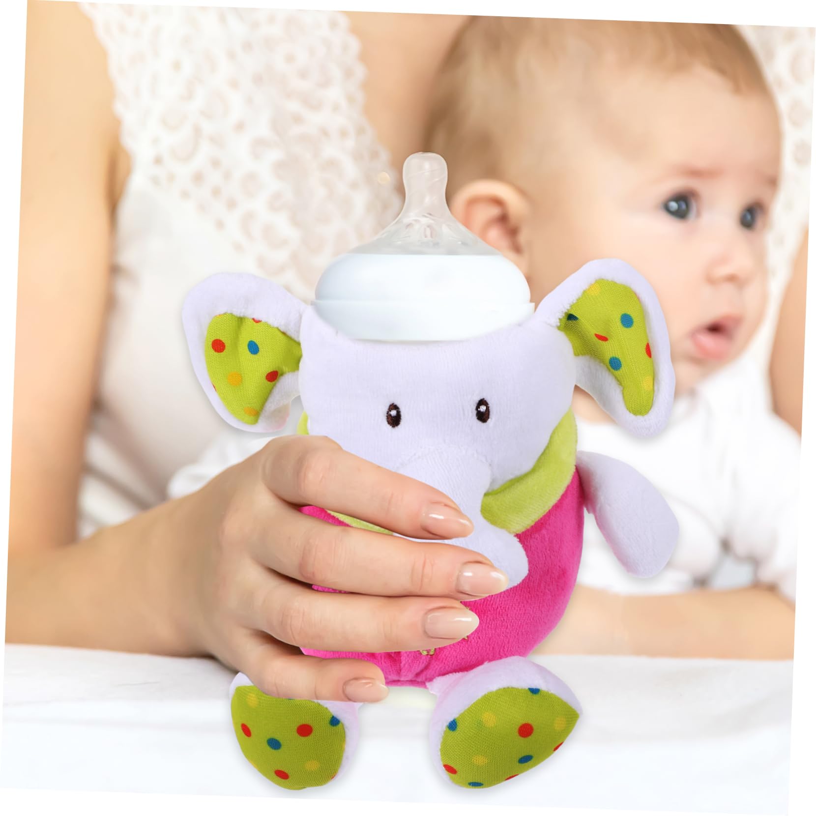 Yardwe Stuffed Animal Plush Bottle Sleeve Portable Insulated Milk Bottle Holder for Cute and Adorable Design Soft Material for Protection