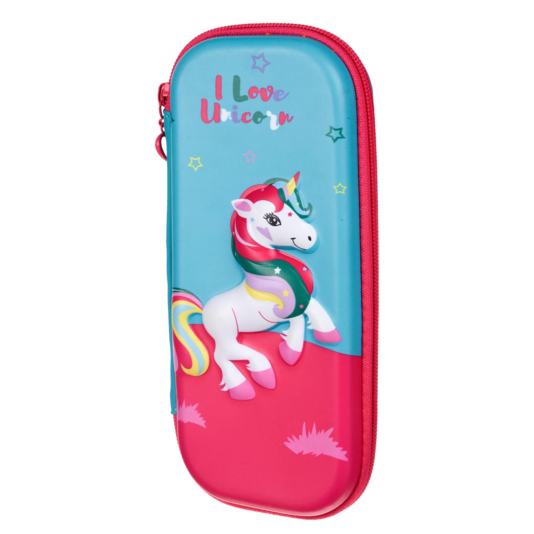 Kuber Industries Unicorn Pencil Pouch | School Pencil Case for Kids | Pen-Pencil Box for Kids | Geometry Box | Compass Box | School Stationery Supplies | Teal Green-image-7