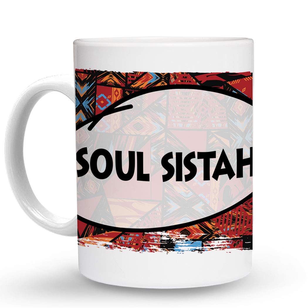 Makoroni - SOUL SISTAH Africa African - 11 Oz. Unique Ceramic Coffee Cup, Coffee Mug