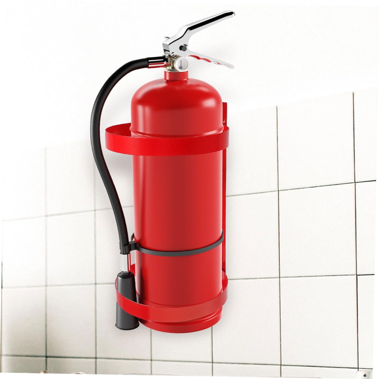 Soporte de Pared para Extintor de Incendios 5kg, Hierro Rojo 2 Piezas | Montaje Fijo, para Coche, Diseño Compacto y Práctico, Compatible Extintores Portátiles