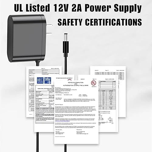 Miniatura 2 de Fuente de alimentación DC de 12 V, Hosyl con certificación UL, fuente de alimentación de 12 voltios y 2 amperios, transformador de 120 V a 12 V con