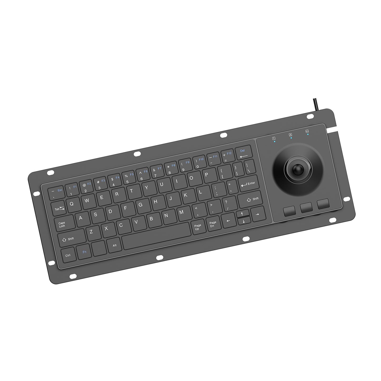 Tastiera meccanica a 64 tasti con connessione a cavo USB trackball per sistemi di controllo industriali Tastiera industriale interconnessa USB
