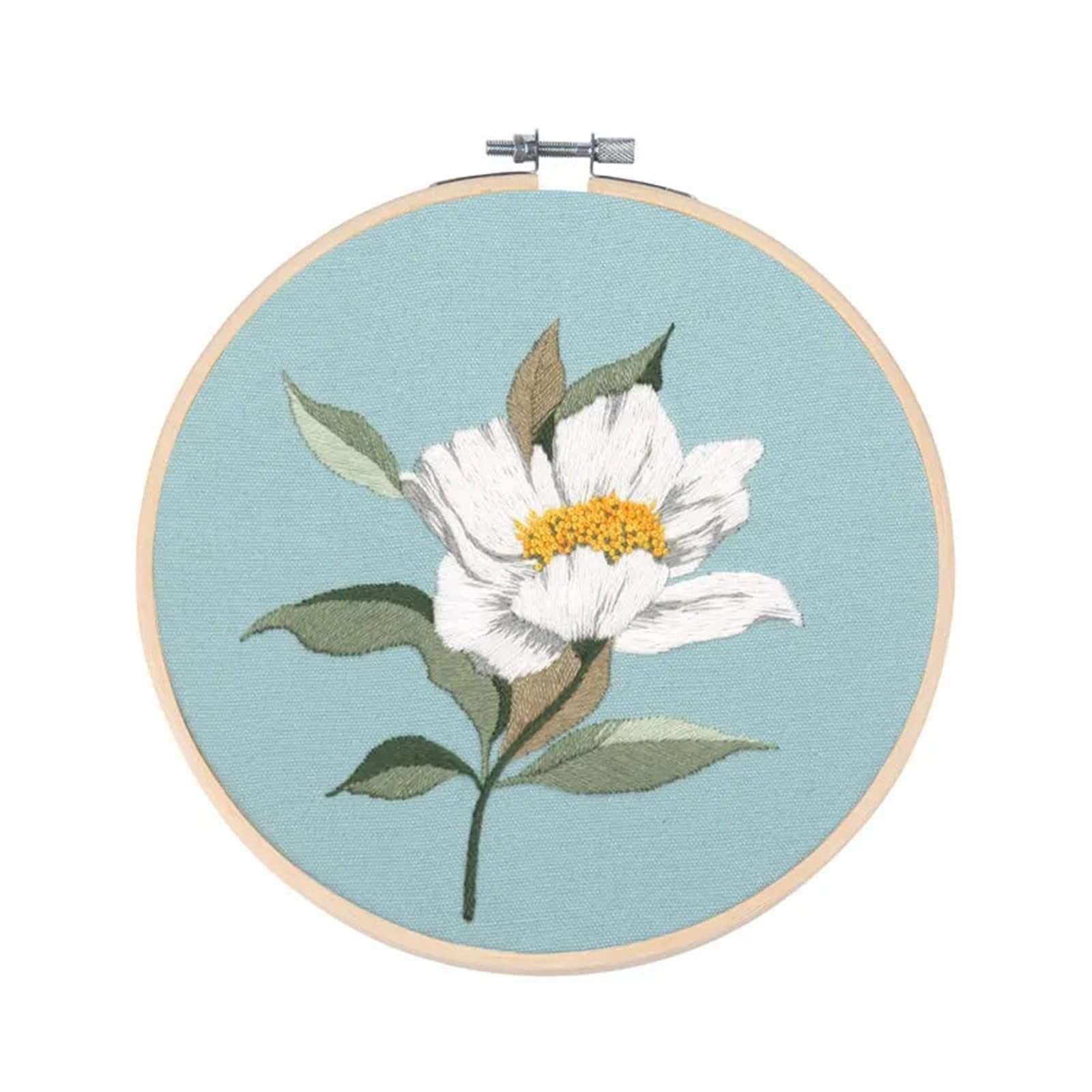 LKLNKVL embroidery, Embroidery Kit， for Beginners with Pattern Threads and Needles(Color 01,With hoop)