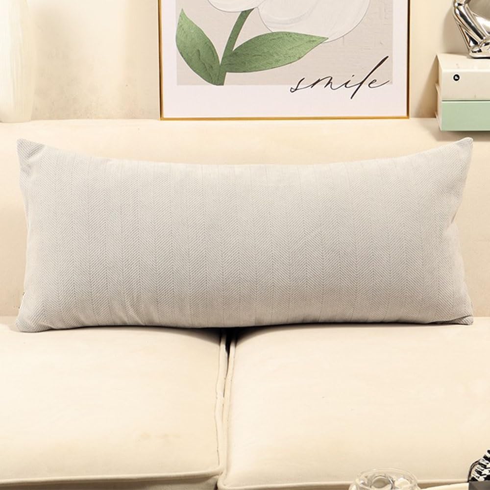 SWJ-swjssb Long Throw Pillow Cover Chenille Pillow Covers Rectangle 50x70 30x70 Cm Decorative Couch Cushion Covers With Zipper Square Pillowcase Sofa Pillow Protector Cases(Space Grey,30x70 cm)