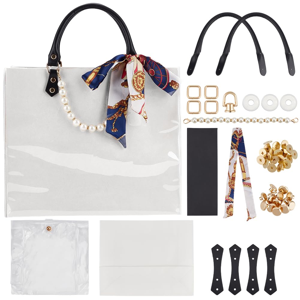 WEBEEDY DIY Tote Bag Making Kit for Adults Beginners DIY Handbag Purse Making Supplies with Handbag Bottom, Handle, Ribbon and More, Handmade Gift for