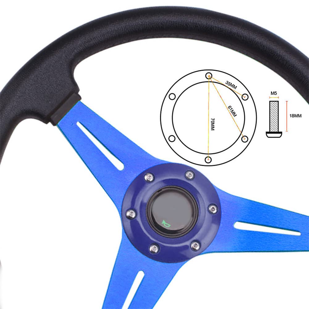 Volante Sportivo Universale Asudaro, Volante per Auto Da Corsa Volante Modificato in Alluminio Sportivo Kart Da Corsa Volante in Pu Accessori per La Modifica Dell'Auto