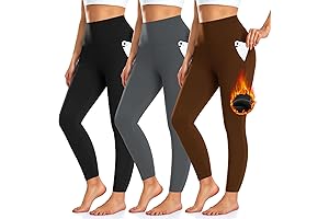 Pantalones térmicos de mujer para el frio: Pack de 3 leggings forrados con forro polar