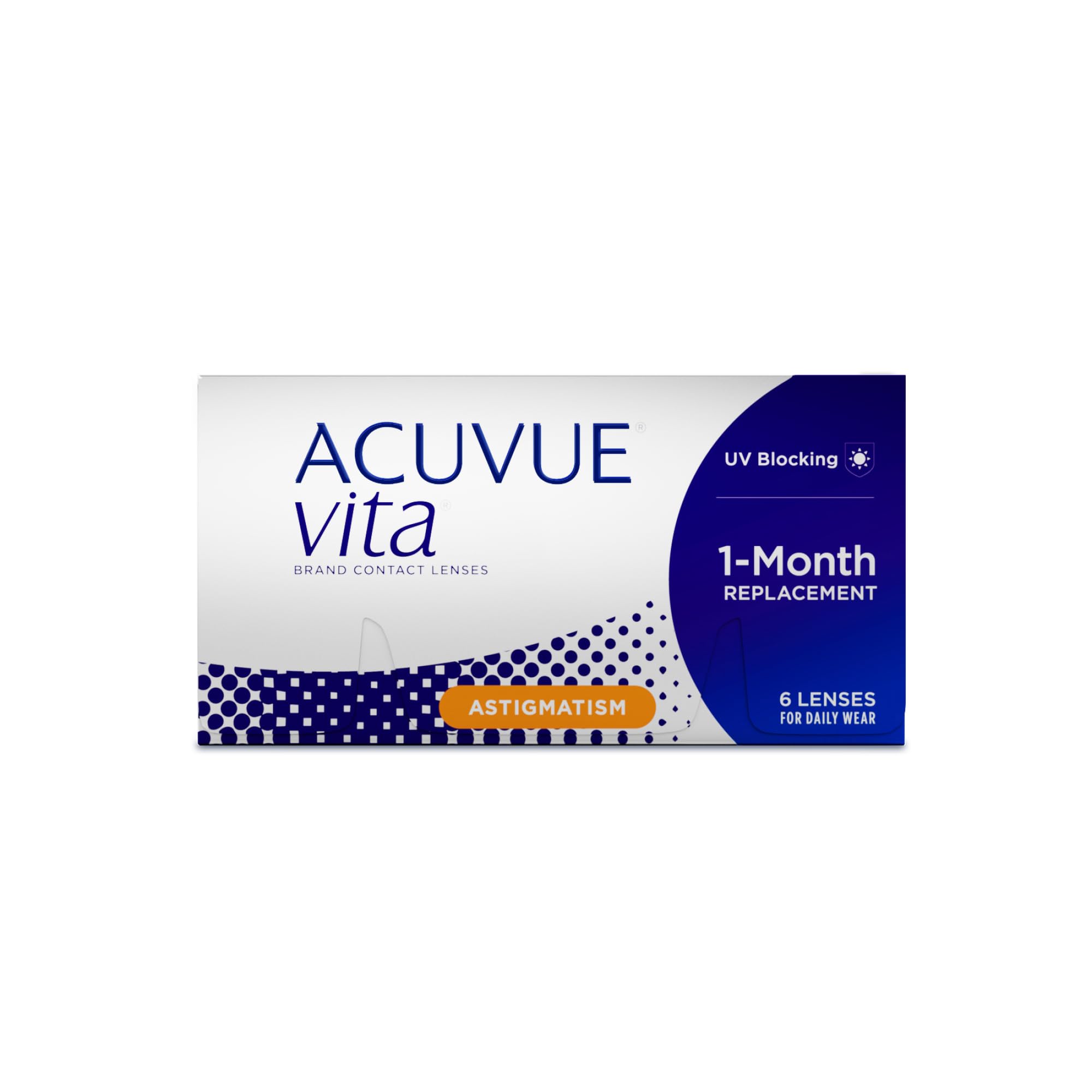 ACUVUE Kontaktlinsen Vita for Astigmatism Monatslinsen weich, 6 Stück / BC 8.6 mm / DIA 14.5 / CYL -0.75 / Achse 160 / -4.5 Dioptrien