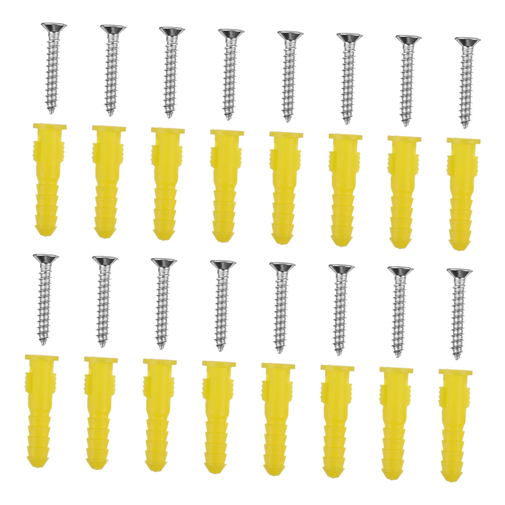 CIYODO 100 Pcs Plastic Ribbed Wall Anchors Drywall Screw Kit Self Drilling Stainless Steel Easy Installation