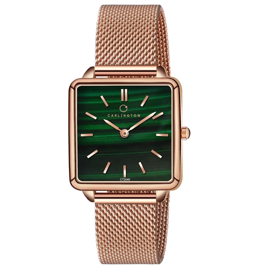 Carlington Stainless Steel Women Iconic Analog Ladies Watch With Premium Linked Strap - Ct 2040 Rose Green, Band Color:Rose Gold (B0CRBHW3SR) Amazon Price History, Amazon Price Tracker