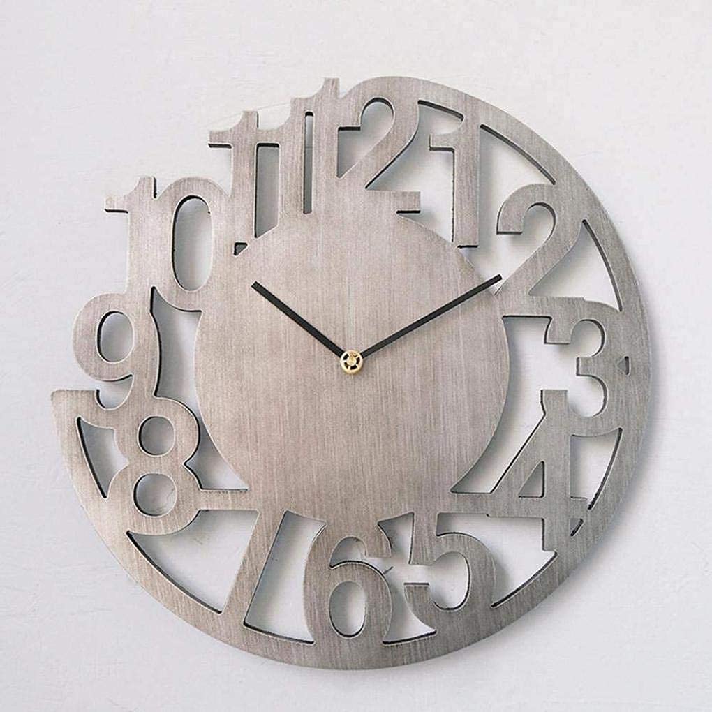 Horloge murale extérieure de jardin lisible et facile à poser en bois