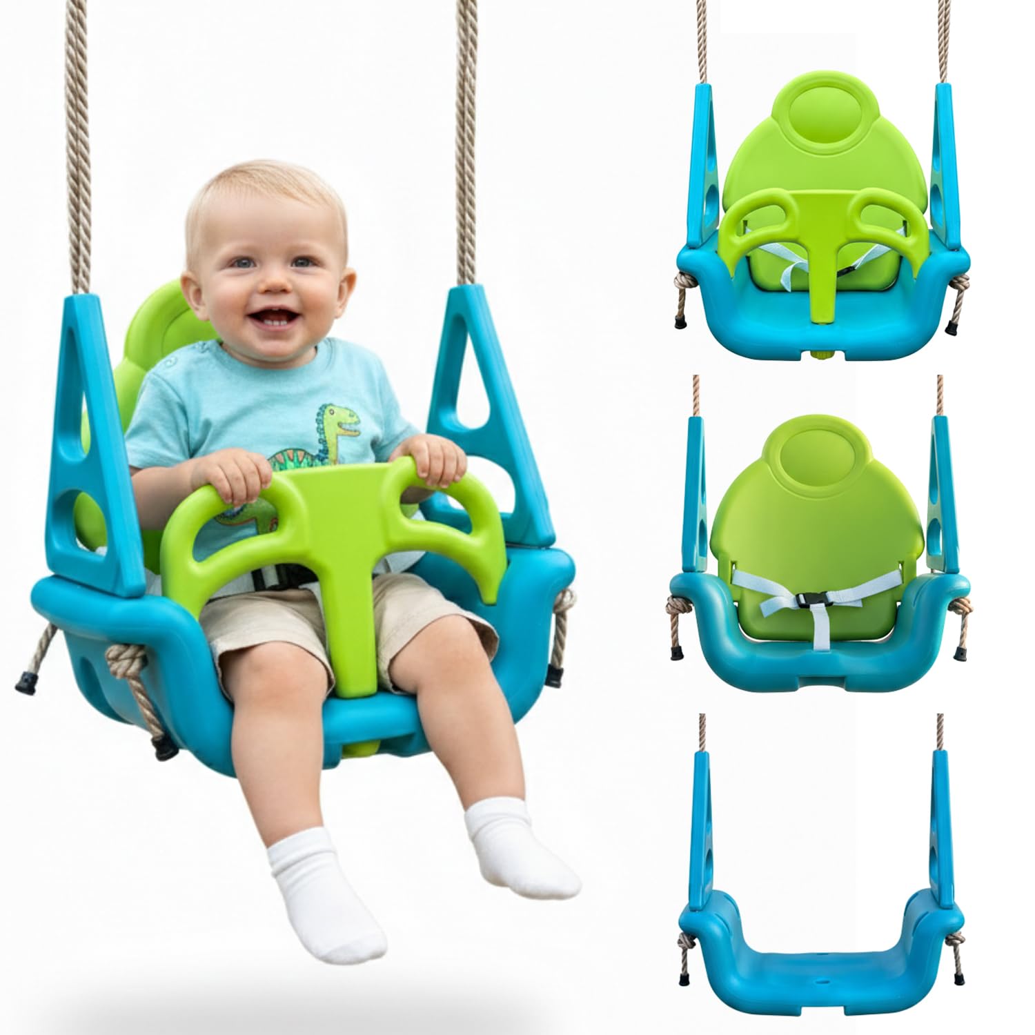 3 in 1 Toddler Swing Seat Attachment with Safety Strap for Children from 9 Months to 10yrs