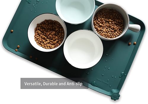 Miniatura 161 de Hoki Found - Bandeja de silicona para comida de mascotas , tapete mantel individual antideslizante para mascotas, tapete impermeable de alimentación