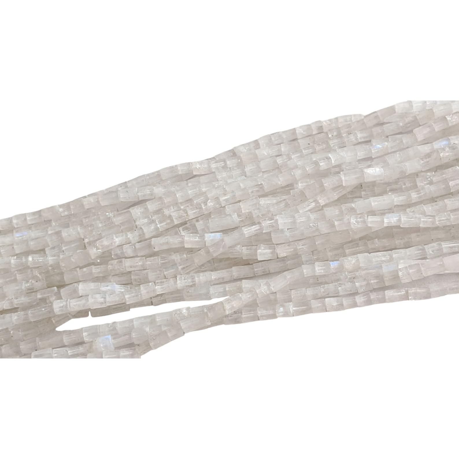 Perles de pierre de lune pour bijoux, tubes de 4 à 7 mm en pierre de lune arc-en-ciel naturelle