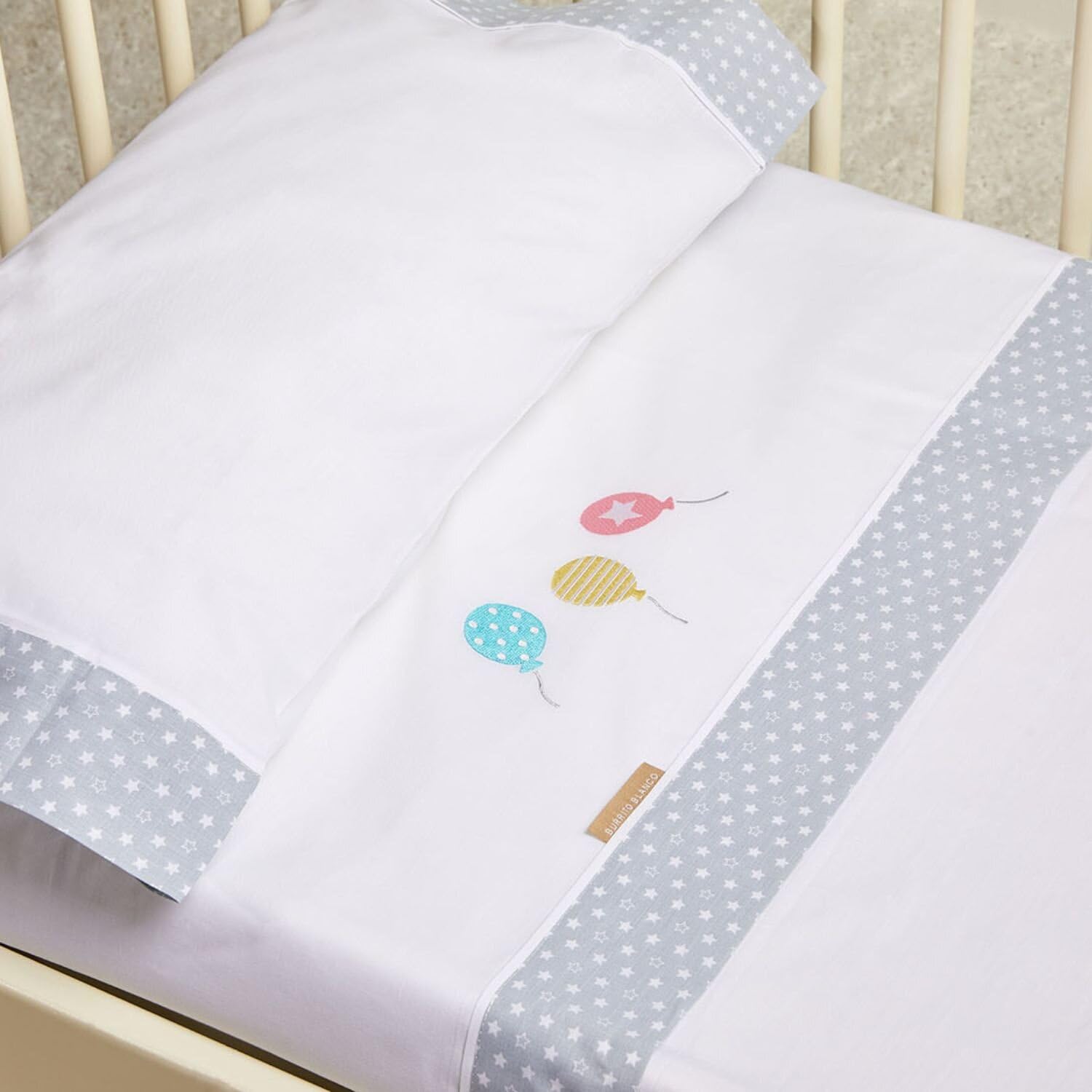 Burrito Blanco | Sábanas Cuna Bordadas 212 | para Maxicuna de 70 cm (+ Medidas Disponibles) | Sábanas bebé