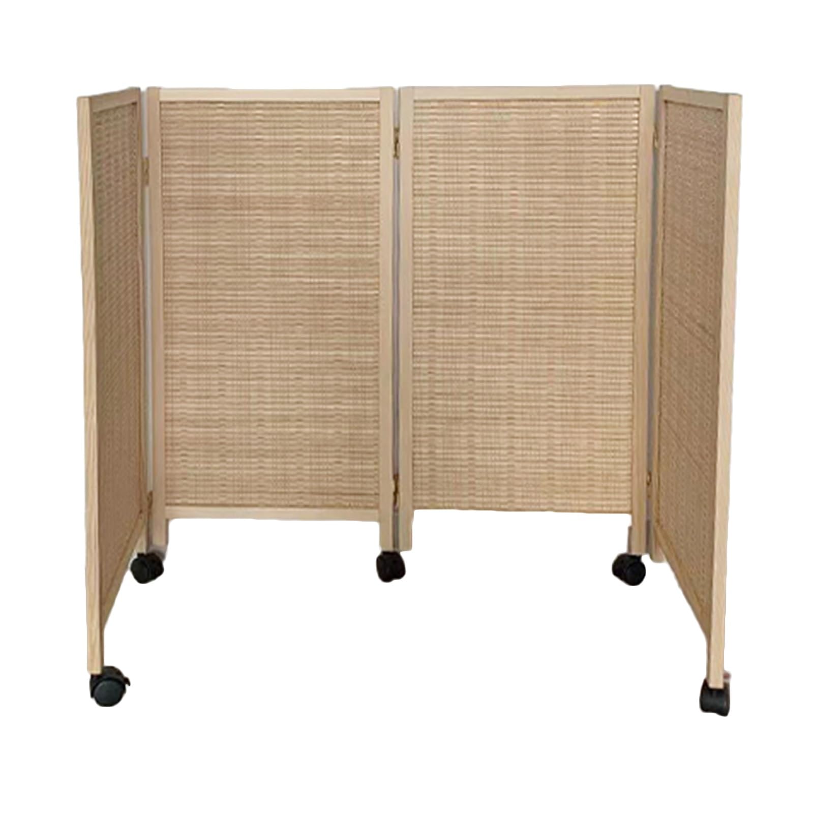 Paravent de séparation de pièce pliable double tissé autonome amovible