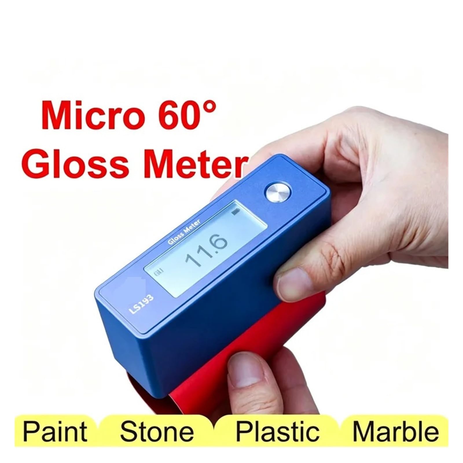 Probador de brillo de pulido LS193 60° Digital Brillómetro 0-1000GU 0.1GU | Microapertura for pintura Piedra Plástico Mármol Cuarzo
