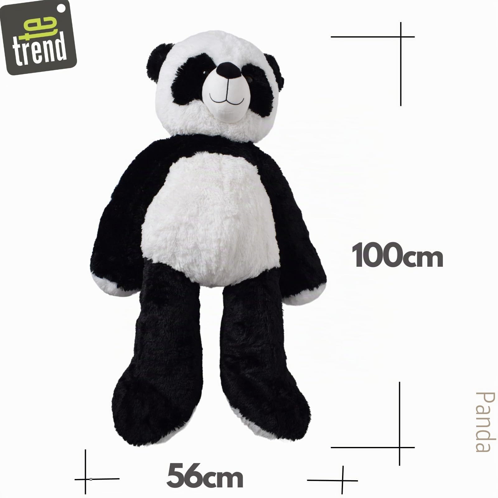TE-Trend Peluche panda XXL 100 cm, peluche de qualité supérieure, un excellent cadeau pour les enfants et les adultes, un ours géant pour un plaisir de câlin incomparable et des moments affectueux.