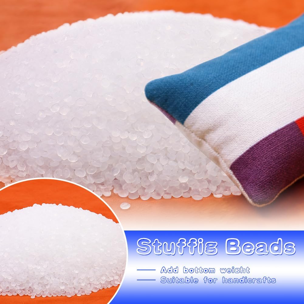 17.6oz Stuffing Beads Plastic Pellets for Filling, Poly Pellets Stuffed Beads, Transparent Weight Filled Bead for Filling Cloth Art DIY, Beanbag Crafts