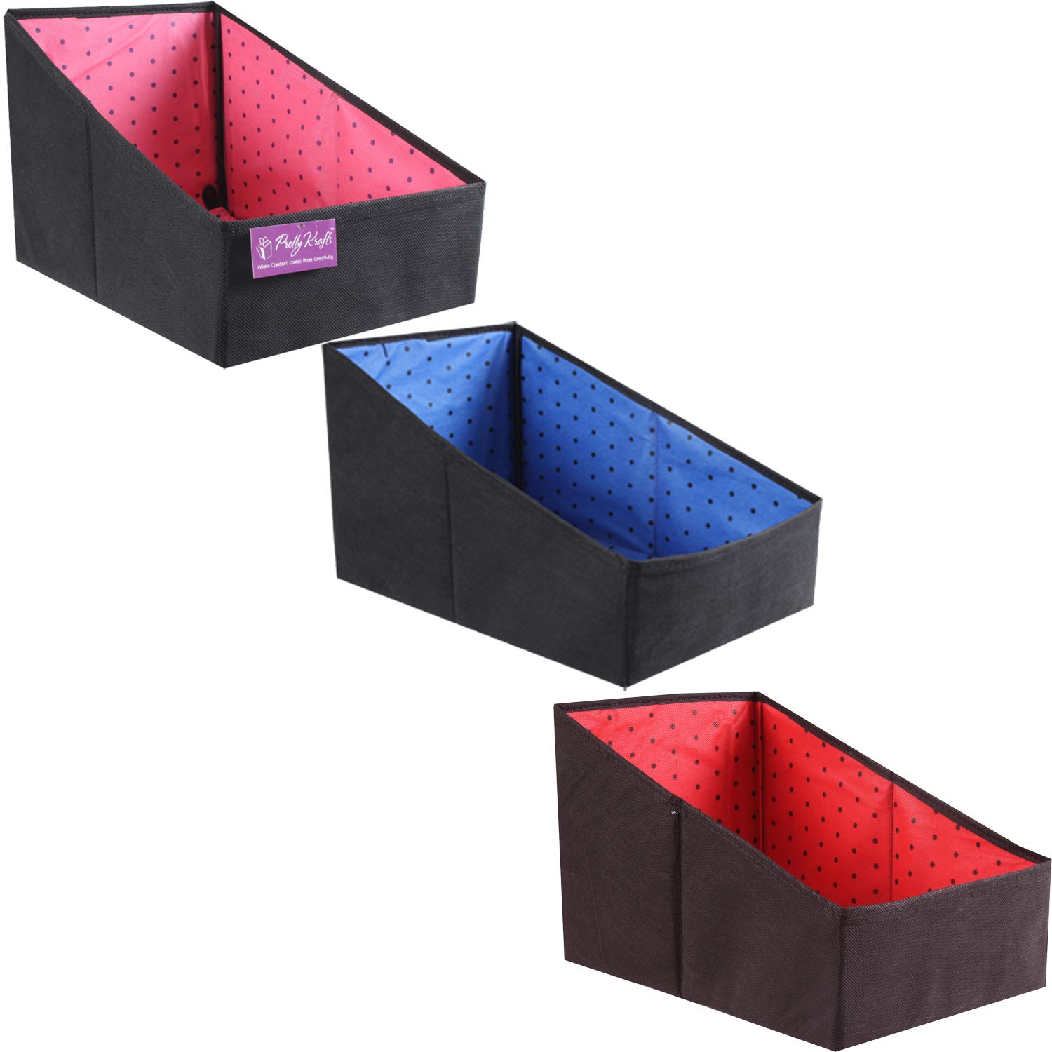 PrettyKrafts Shirt Stacker Set of 3 - Closet Organizer - Shirts and Clothing Organizer - Rimples_Mix