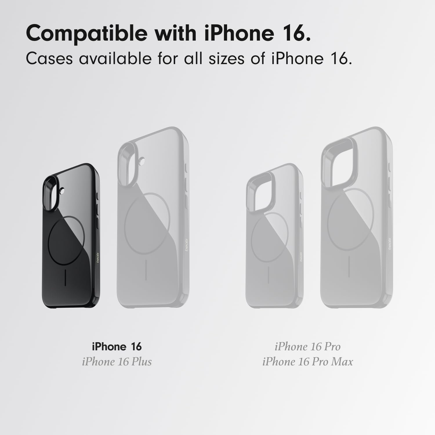 Beats iPhone 16 Case - MagSafe, Scratch-Resistant Protective Cover, Slim Fit, Microfibre Lining - Midnight Black - Image 2