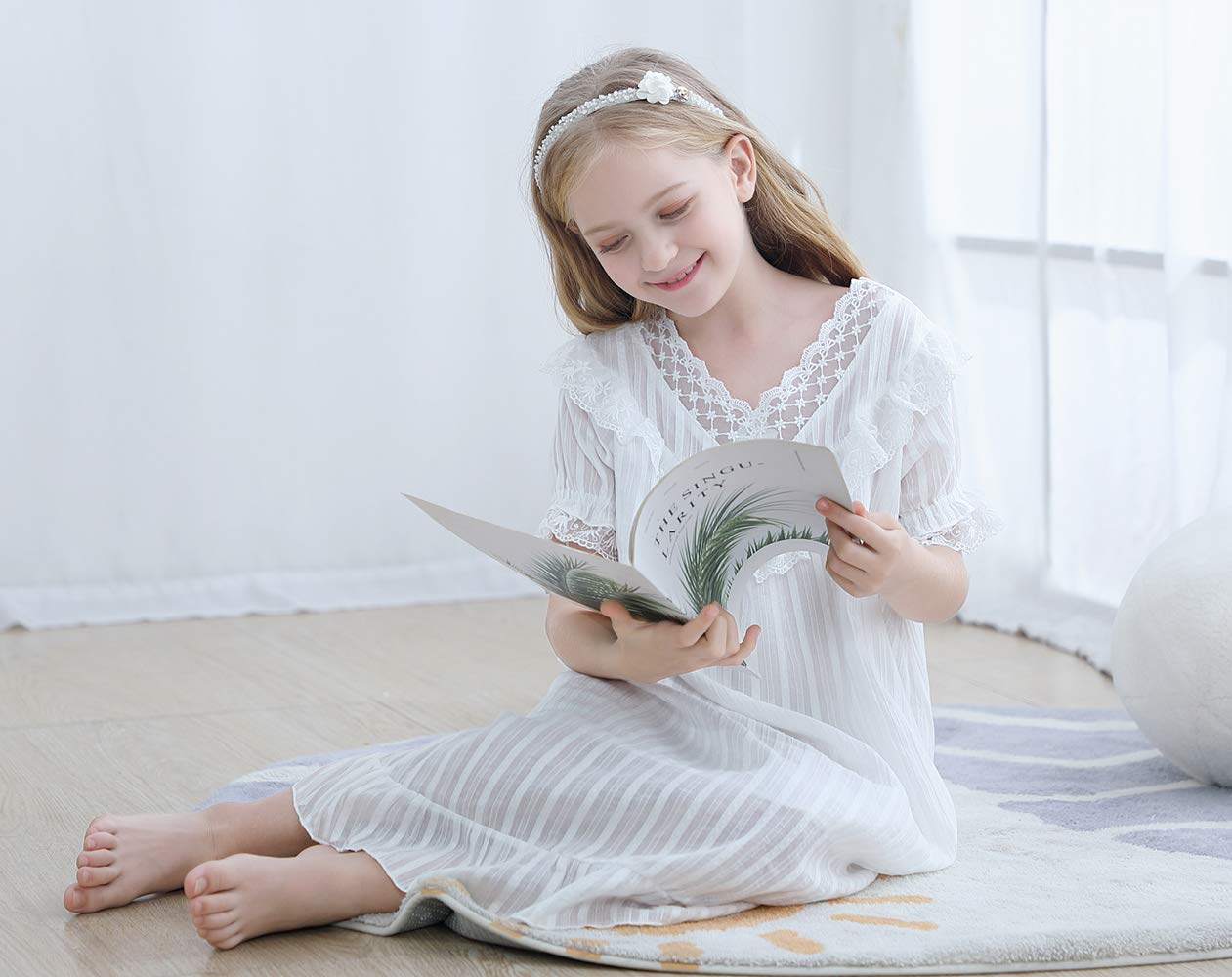 Chemise de nuit victorienne pour fille de 3 à 12 ans