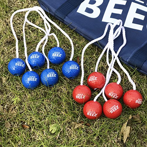 JAPER BEES Strong Ladder Ball Toss for Outdoor Lawn Game with Heavy Duty Pipes and 6 Real Golf Ball Bolas, Fasion Carrying Bag - Thumbnail 2