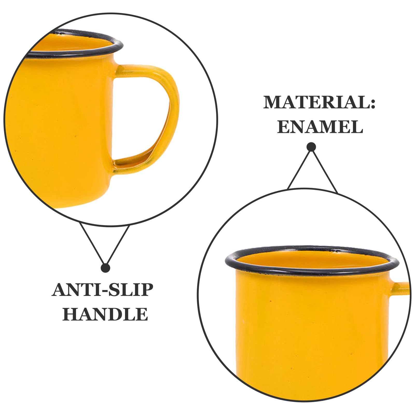 Emaille-Teetasse, 4-teiliges Emaille-Camping-Set mit Vintage-Stil, rostbeständigen und verbrühungshemmenden Camping-Kaffeetassen