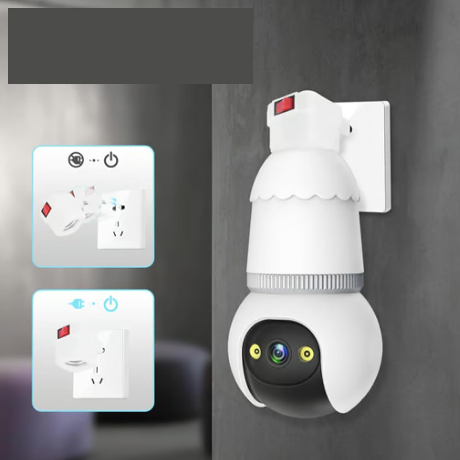 Livelyto Lot de 2 caméras de sécurité à ampoule 4 MP 5G et 2,4 GHz sans fil avec vision nocturne, lumières de porche intelligentes avec caméras aussi faciles à installer que les ampoules changeantes