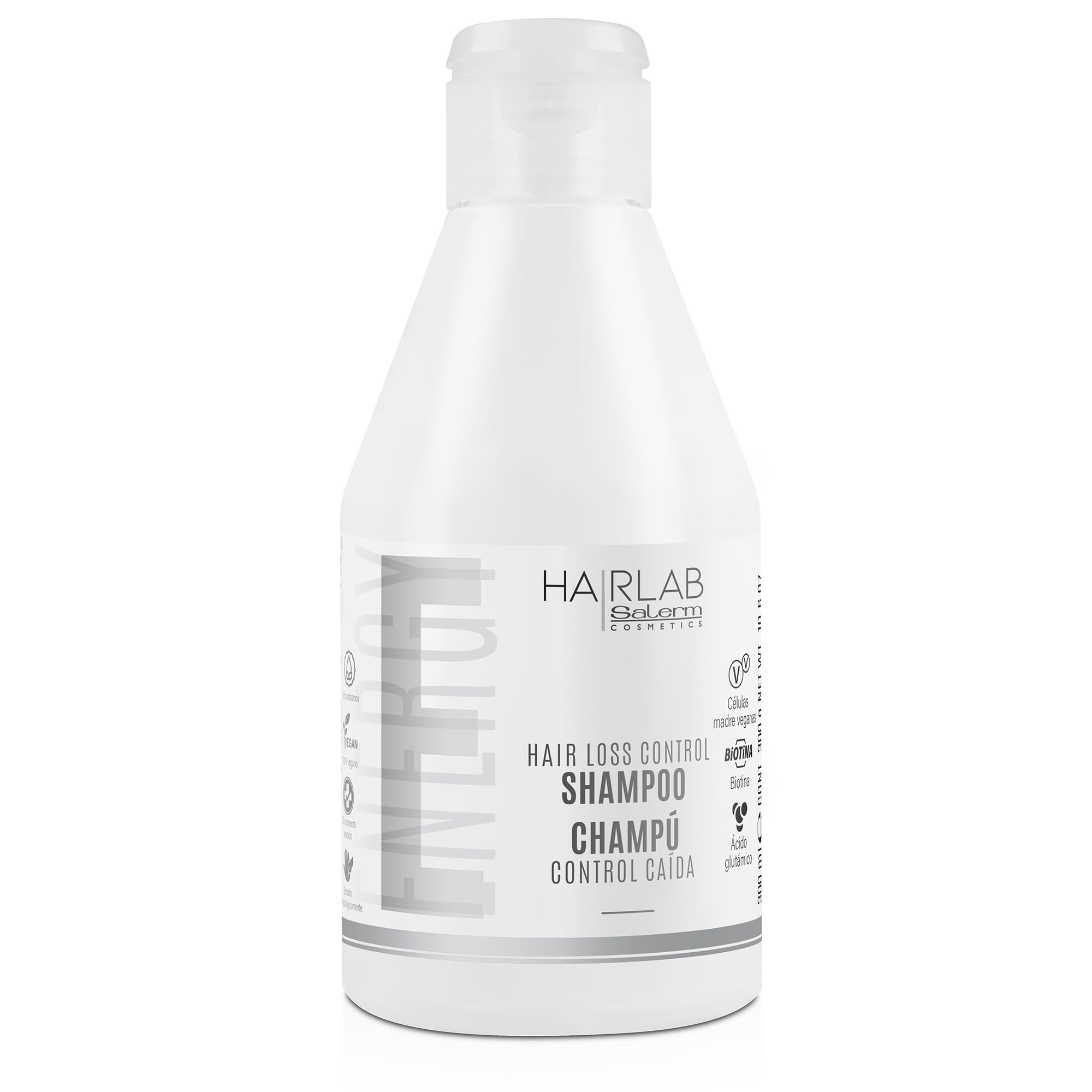 SALERM Champú Anticaída Control Caída Hair Lab 300 ml Fortalece Cabello Fino y Debilitado con Ginseng, Biotina y Vitaminas