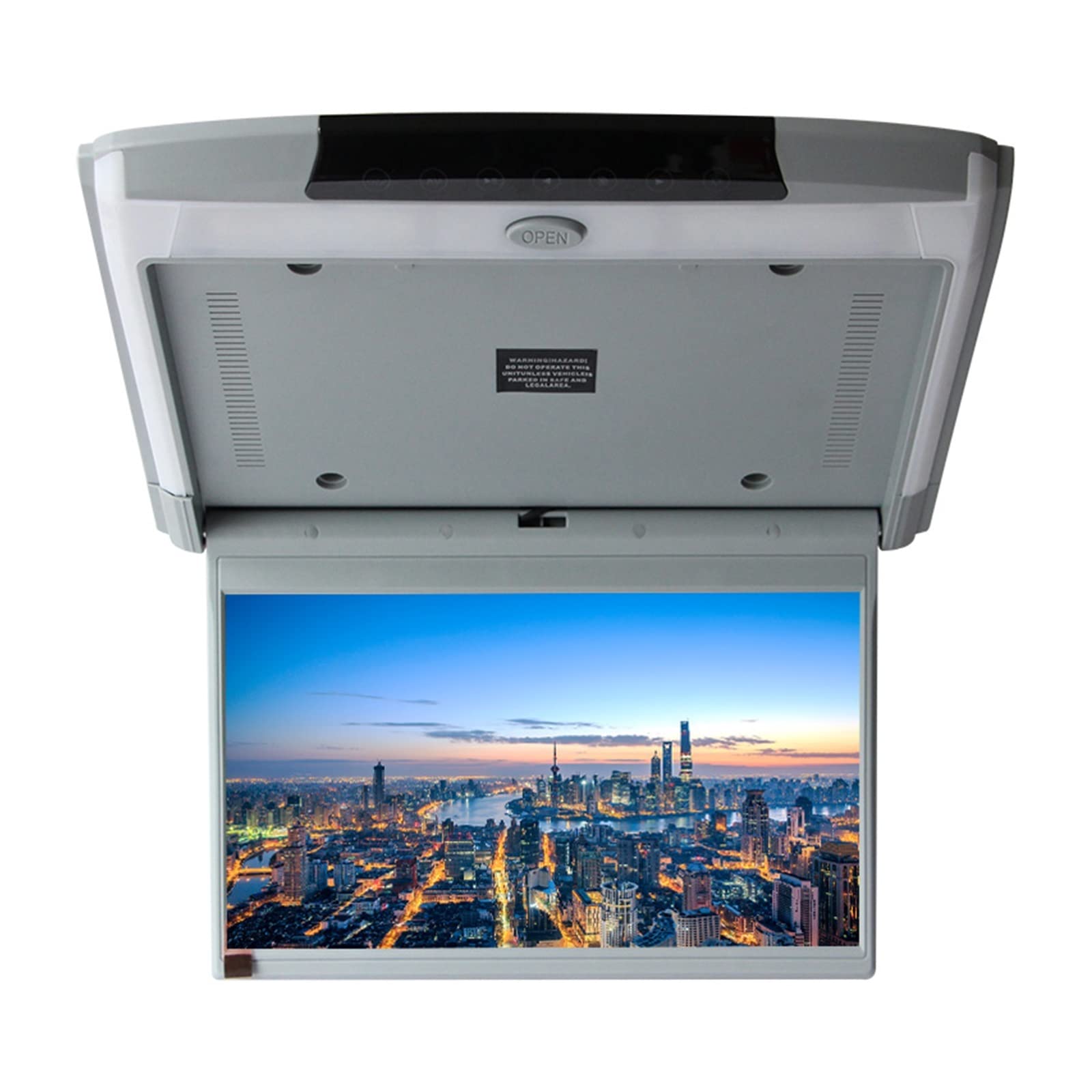 CVFRDD Car Headrest Player 11.6 Inch Car Roof Mount Monitor HD LCD Screen Video Playe 1080P Filp Down Ceiling TV Display Built-in IR/FM/USB/HDMI(11.6 inch Gray MP5)