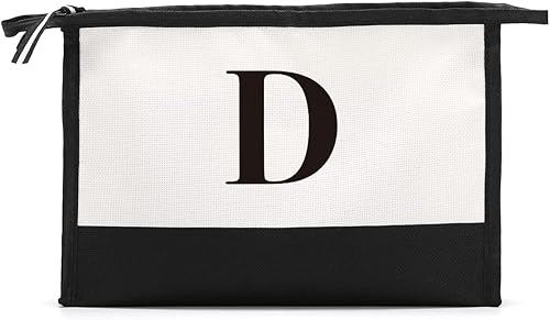 Miniatura 2 de HODREU Regalo personalizado con logotipo en la inicial de la bolsa de maquillaje, bolsa de maquillaje, bolsa de maquillaje de viaje, regalo, blanco