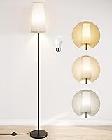 SUNMORY 61" Floor Lamp for Living Room Bedroom Office - 9W LED Bulb, 3 Color Temperatures, Slim Standing Lamp for Boho Farmhouse Modern Decor